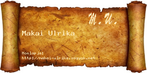 Makai Ulrika névjegykártya